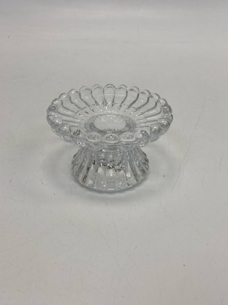 Clear Scalloped Candleholder(s)