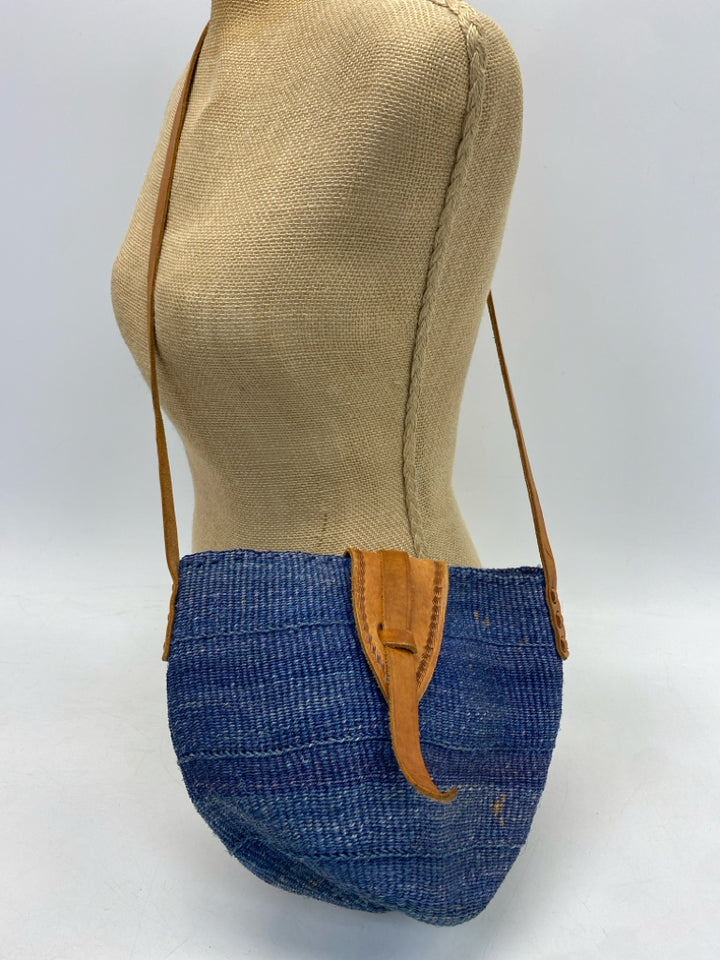 Blue Woven Crossbody