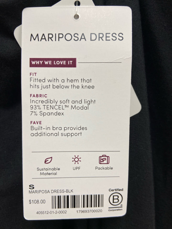 NWT Athleta Size S Black Sleeveless Ladies Dress