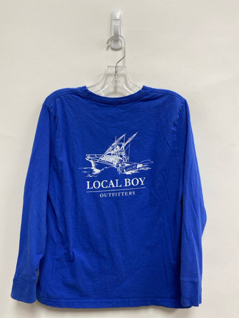 SIZE 7/8 Royal Blue White Long Sleeve Tee Boy&