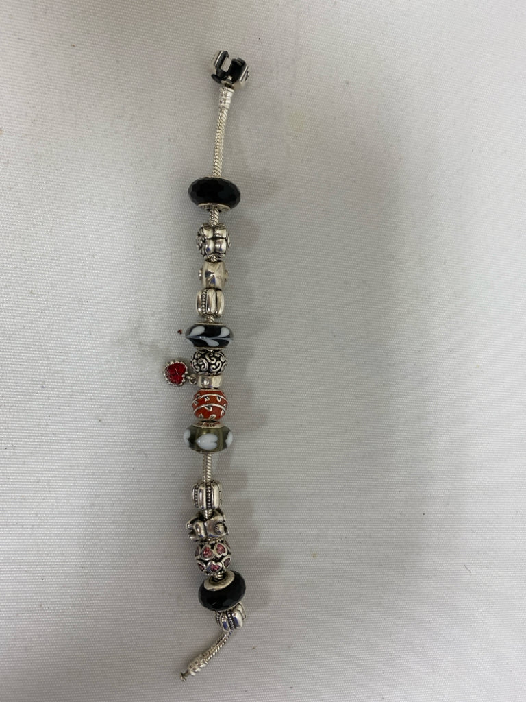 Pandora Silver Multi Color Shapes Bracelet