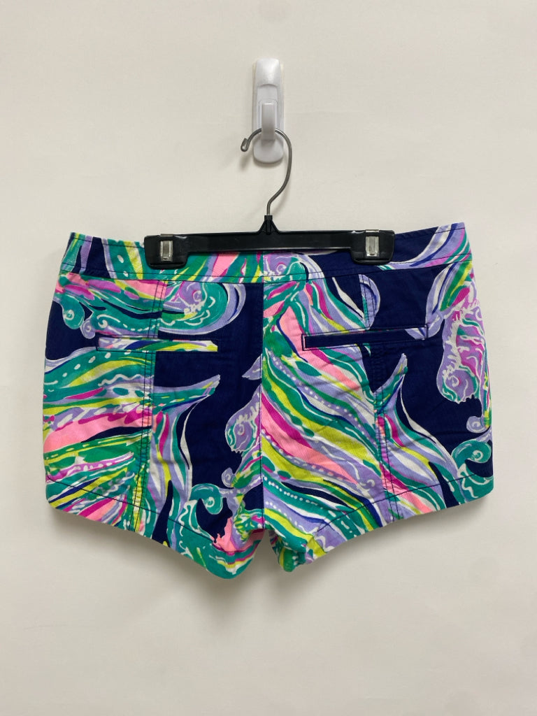 LILLY PULITZER Size 2 Teal Green Pink/Multi Abstract Ladies Shorts