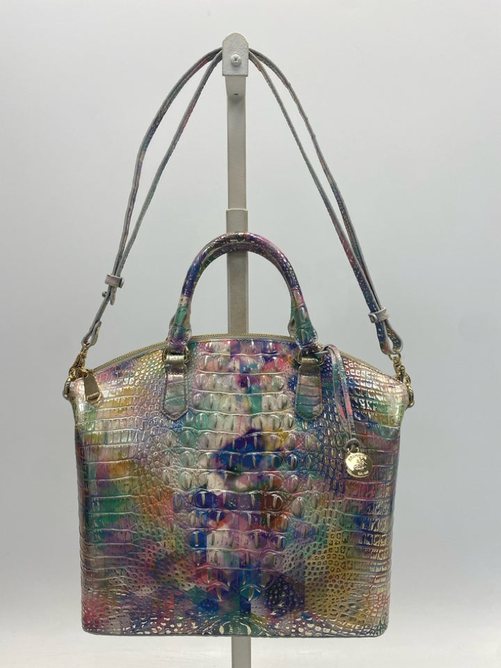 Brahmin Multi-Color Gold Embossed Handbag