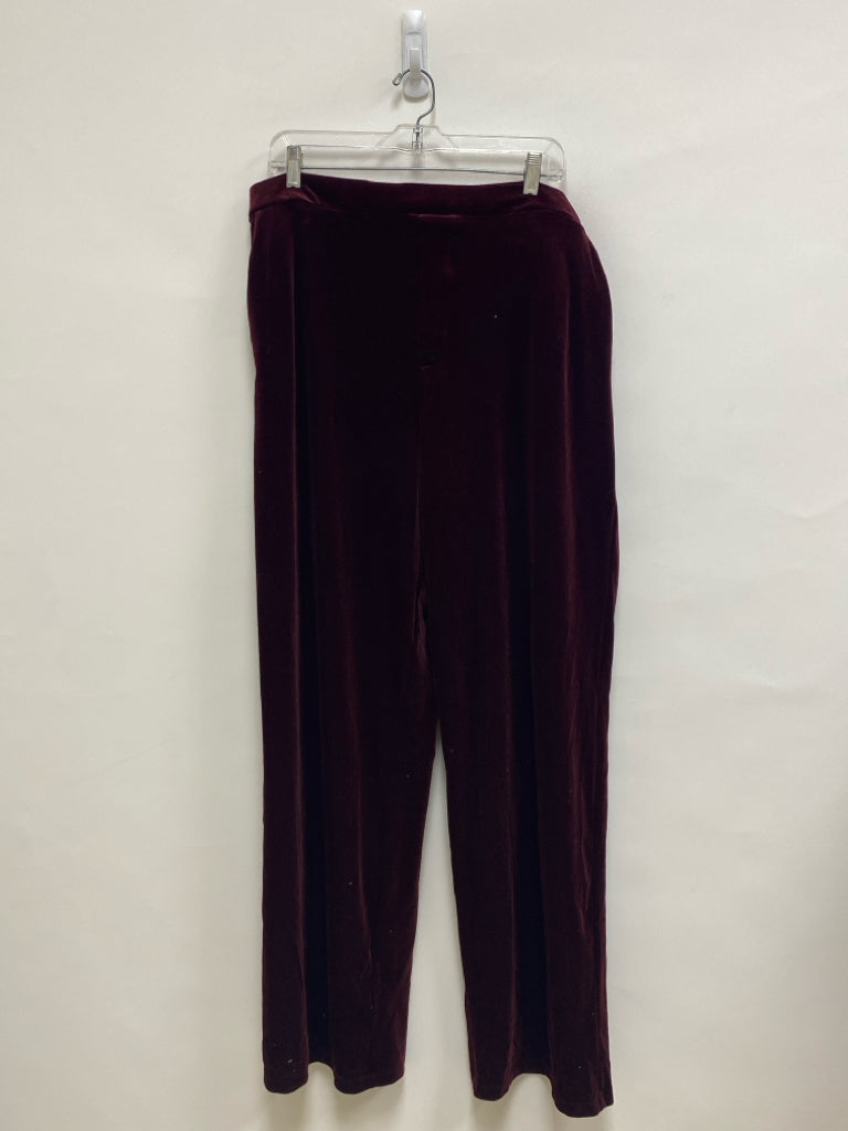 NWT Time and Tru Size XXL Dark Red Velour Plus Size Pants