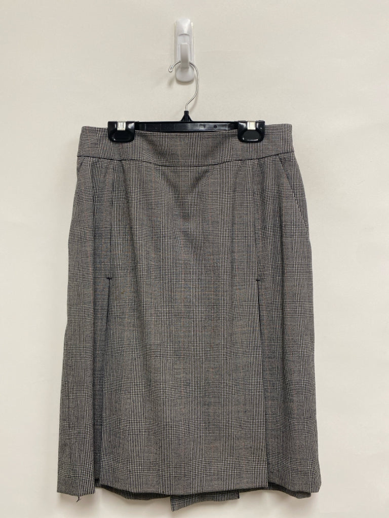 Brooks Brothers Size 4 Cream/Black Houndstooth Wool Ladies Skirt