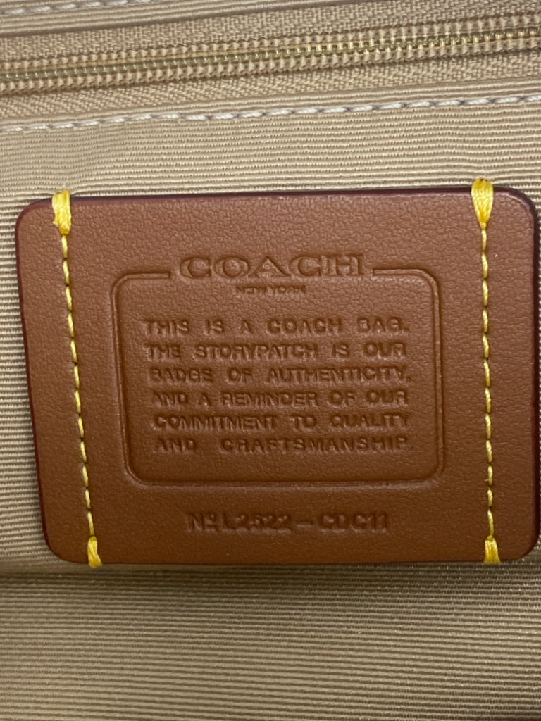 Coach Asher Newspaper Print Leather Shoulder Bag CDC11