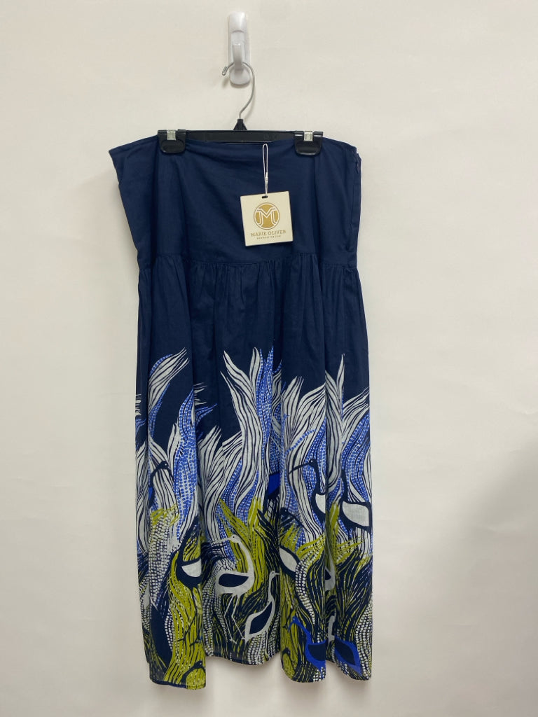 NWT Marie Oliver Size 4 Navy White/Green Maxi Ladies Skirt