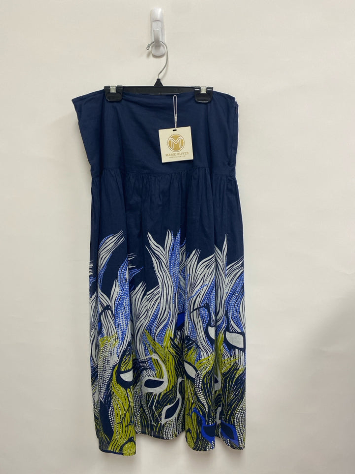 NWT Marie Oliver Size 4 Navy White/Green Maxi Ladies Skirt
