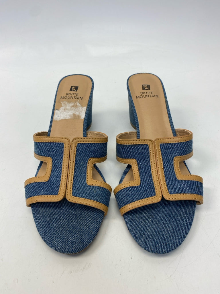 White Mountain  Size 8.5 Blue Tan Sandals