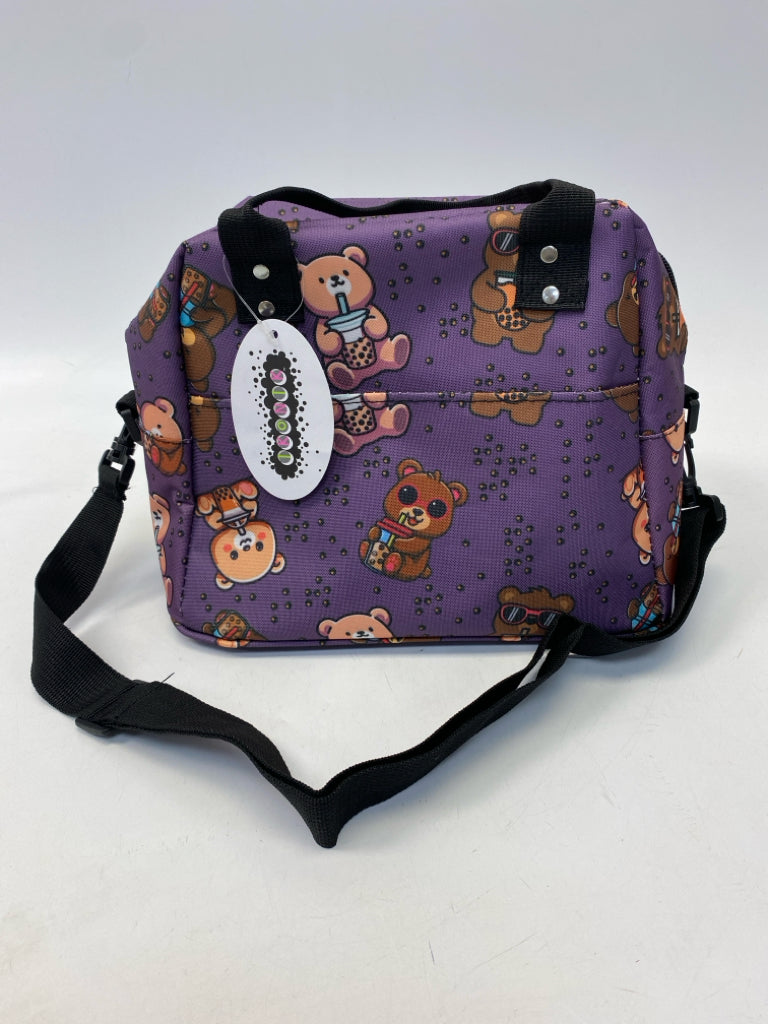 NWT Purple Brown Bear Lunch Tote