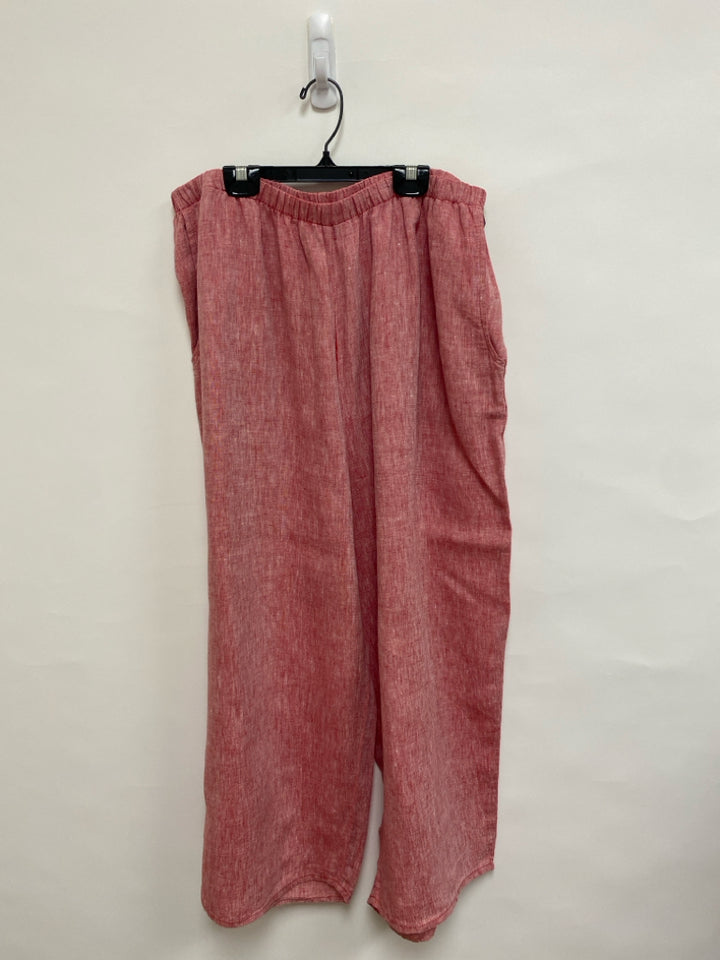 Flax Size L Pale Red Wide Leg Ladies Pants