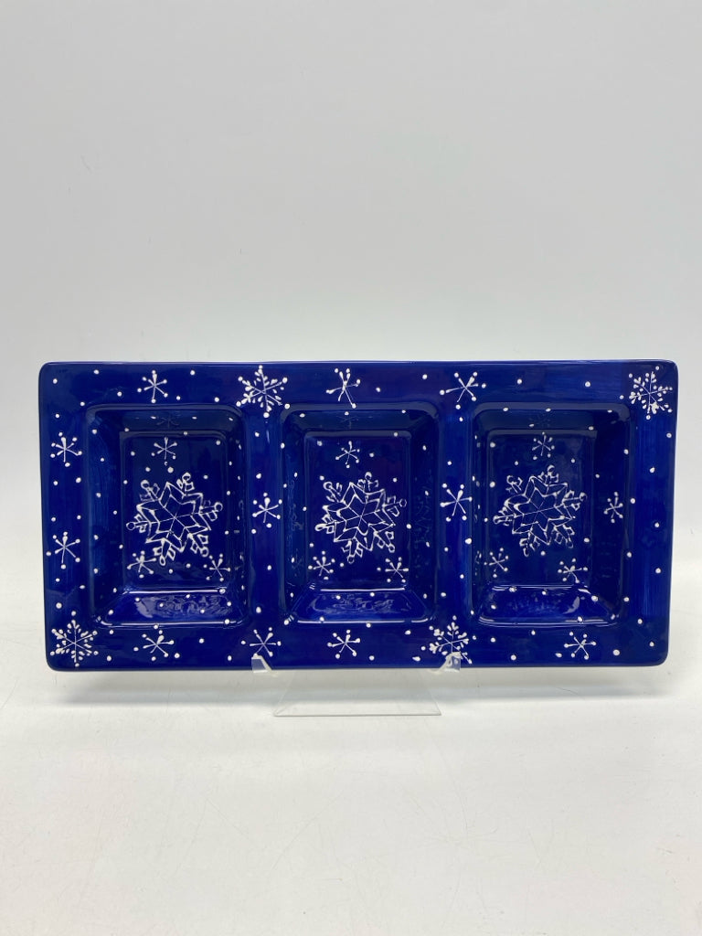 Blue White Snowflakes Ceramic Winter