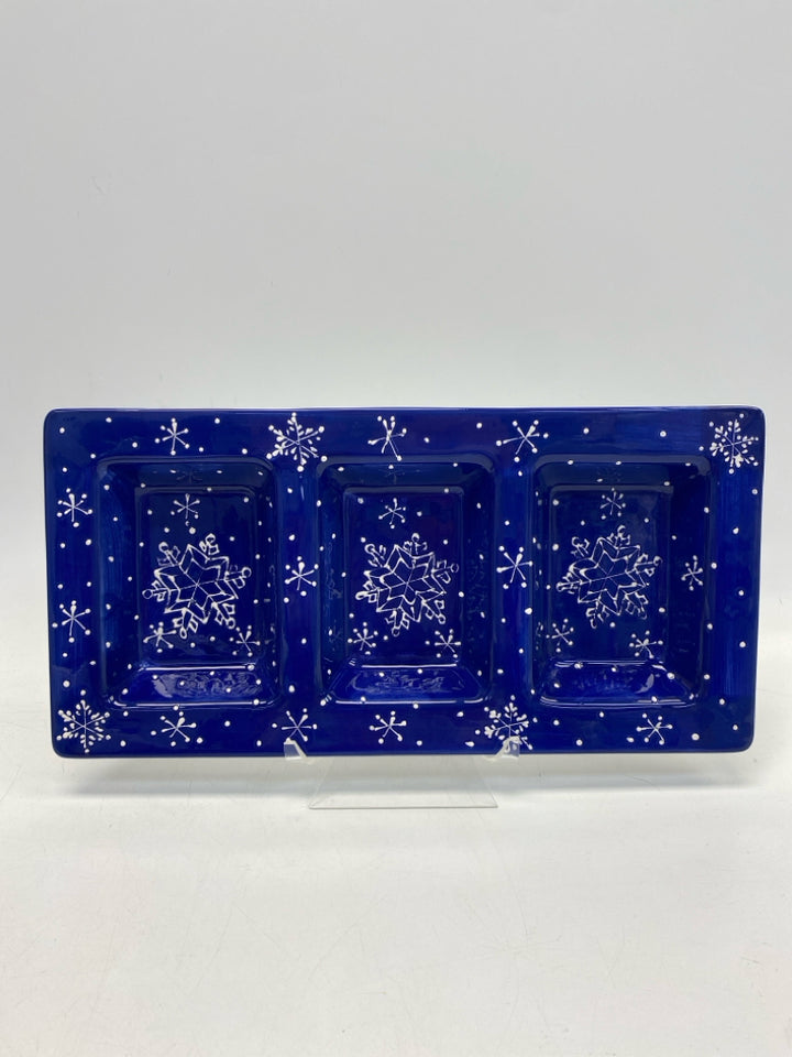 Blue White Snowflakes Ceramic Winter