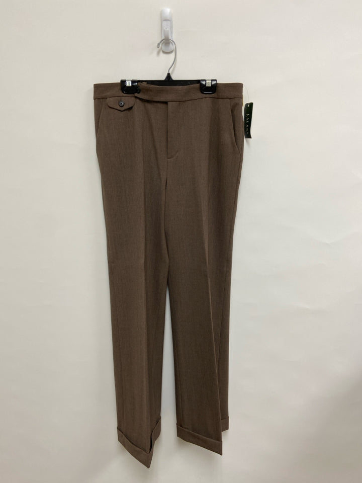 NWT Lauren Ralph Lauren Size 10 Brown Wide Leg Ladies Pants