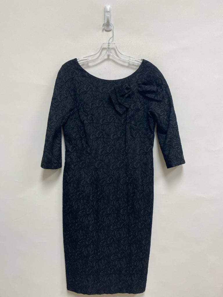 Size 10 Black Texture 3/4 Sleeve Ladies Dress