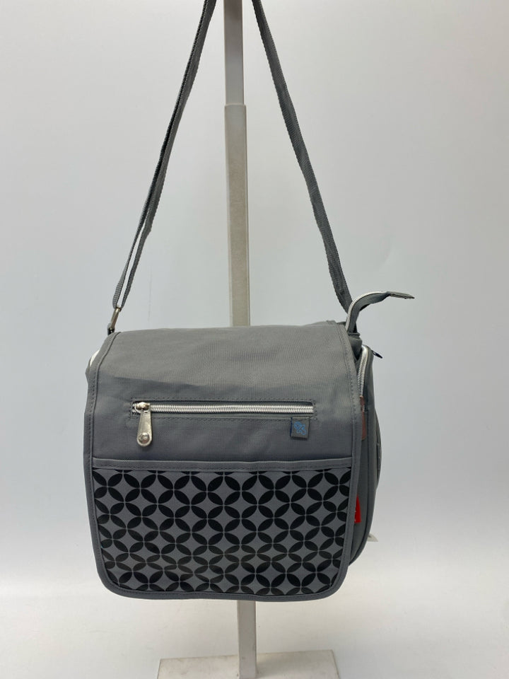 Fisher Price Gray Black Print Diaper Bag