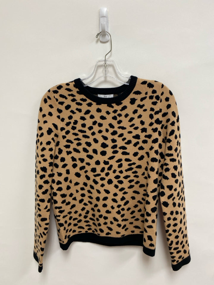 Halston Size M Brown Black Animal Print Ladies Sweater