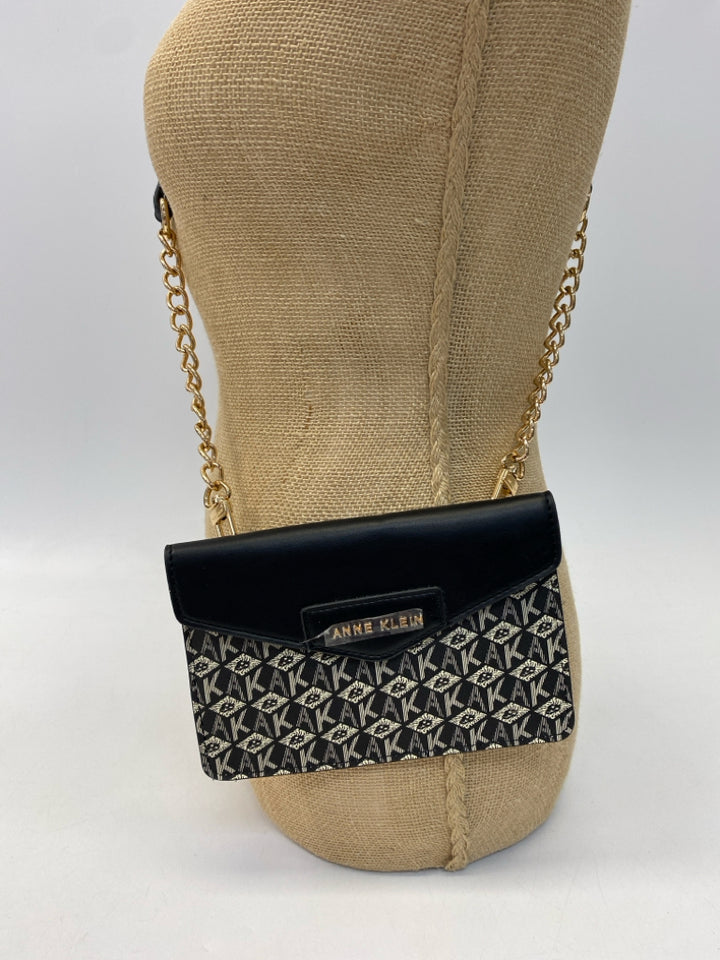 Anne Klein Black Cream Signature Crossbody