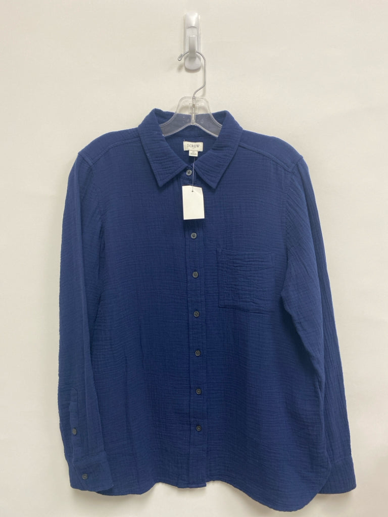 NWT J Crew Size M Navy Button Up Gauze Ladies Top