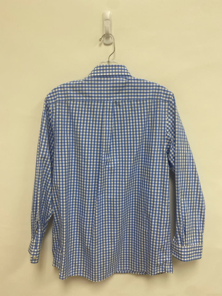 Vineyard Vines Size L Blue White Checkered Button Up Men&