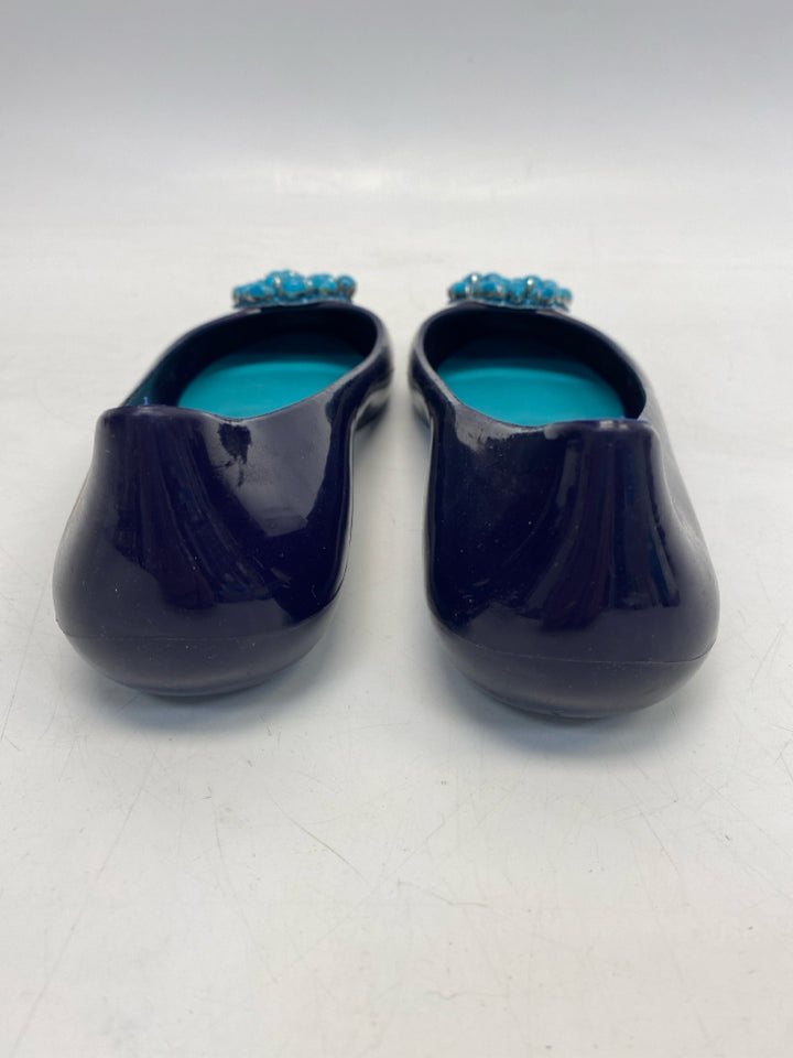 Oka B US Shoe Size 8 Dark Purple Turquoise Jelly Flats