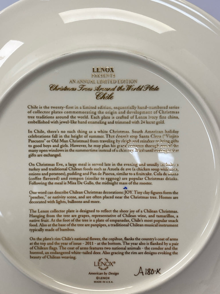 Lenox Cream Green/Multi Christmas Decorative Plate
