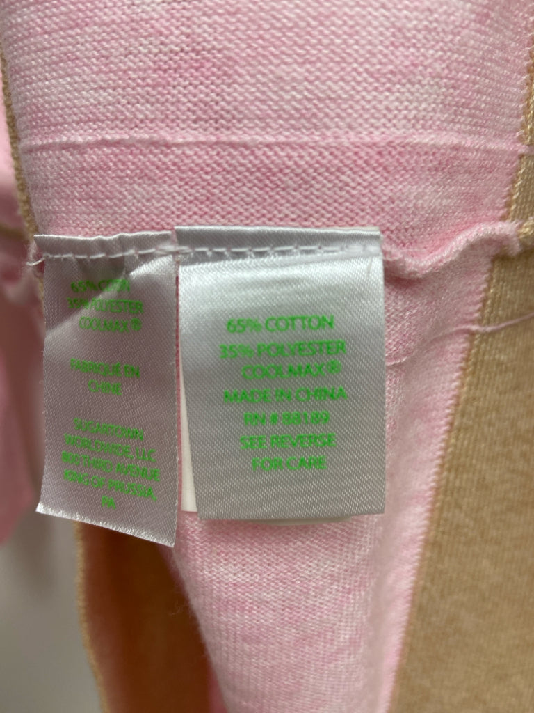 LILLY PULITZER Size XL Pink Tan Trimmed Tunic Ladies Sweater