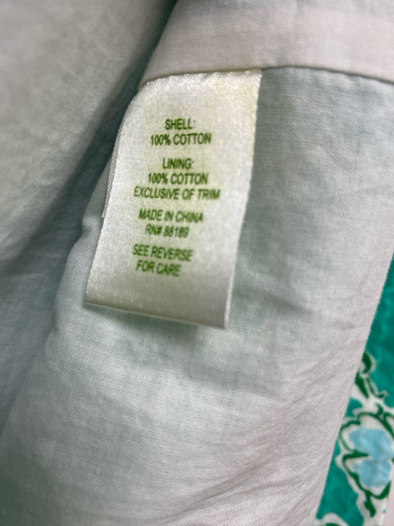 LILLY PULITZER Size 2 Teal Green Blue/White Beaded Sleeveless Ladies Dress
