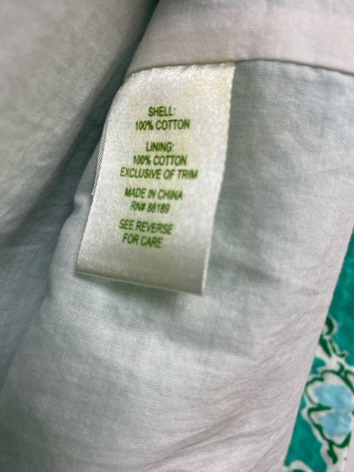 LILLY PULITZER Size 2 Teal Green Blue/White Beaded Sleeveless Ladies Dress