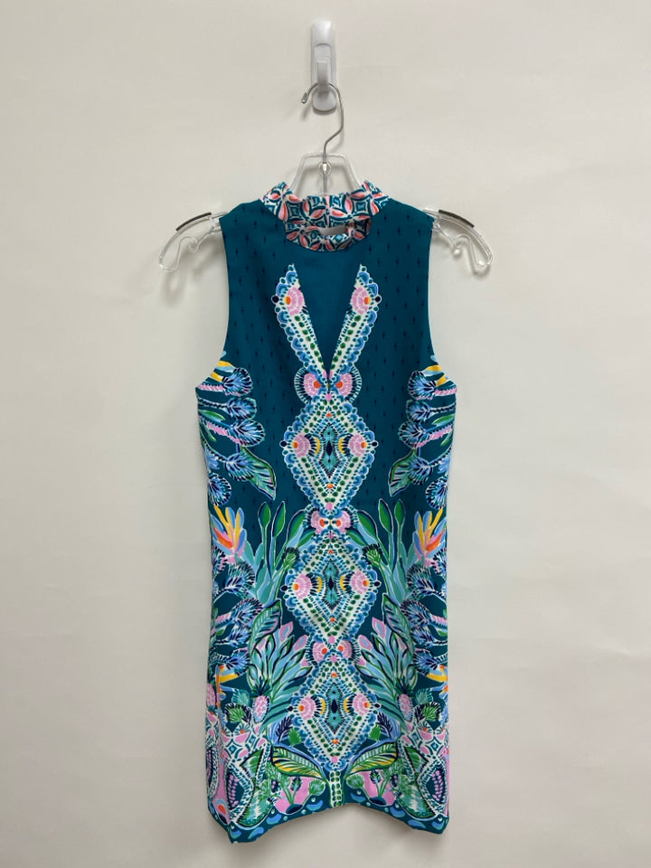 LILLY PULITZER Size 2 Dark Turquiose White/Multi Sleeveless Ladies Dress