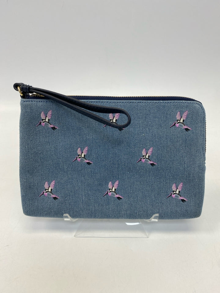 Talbots Denim Pink/Blk Hummingbird(s) Wristlet