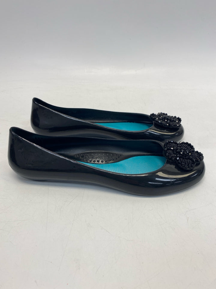 Oka B US Shoe Size 8 Black Jelly Flats