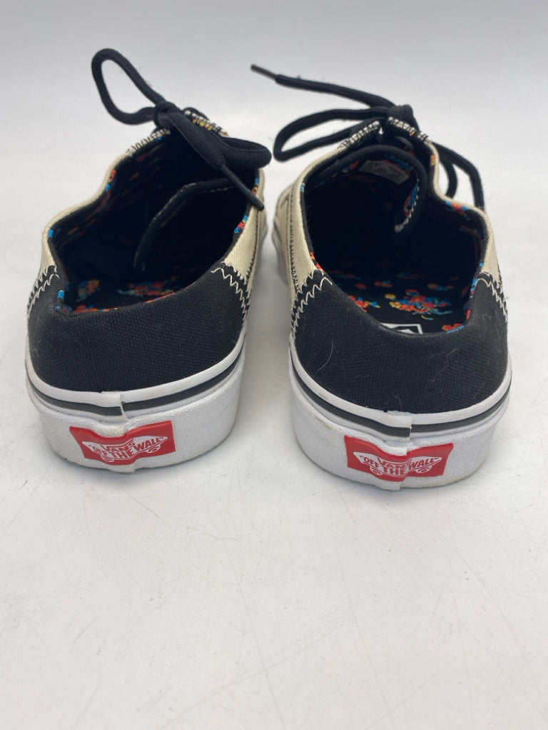 Vans US Shoe Size 10 Black Cream Lace-up Sneakers