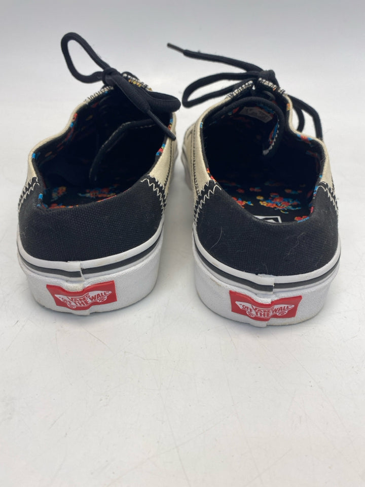 Vans US Shoe Size 10 Black Cream Lace-up Sneakers