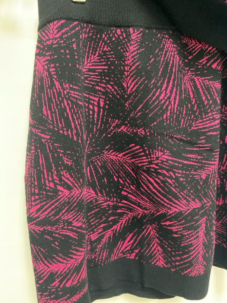 Michael Kors Size S Black Hot Pink Abstract Tank Knit Ladies 2pc Skirt