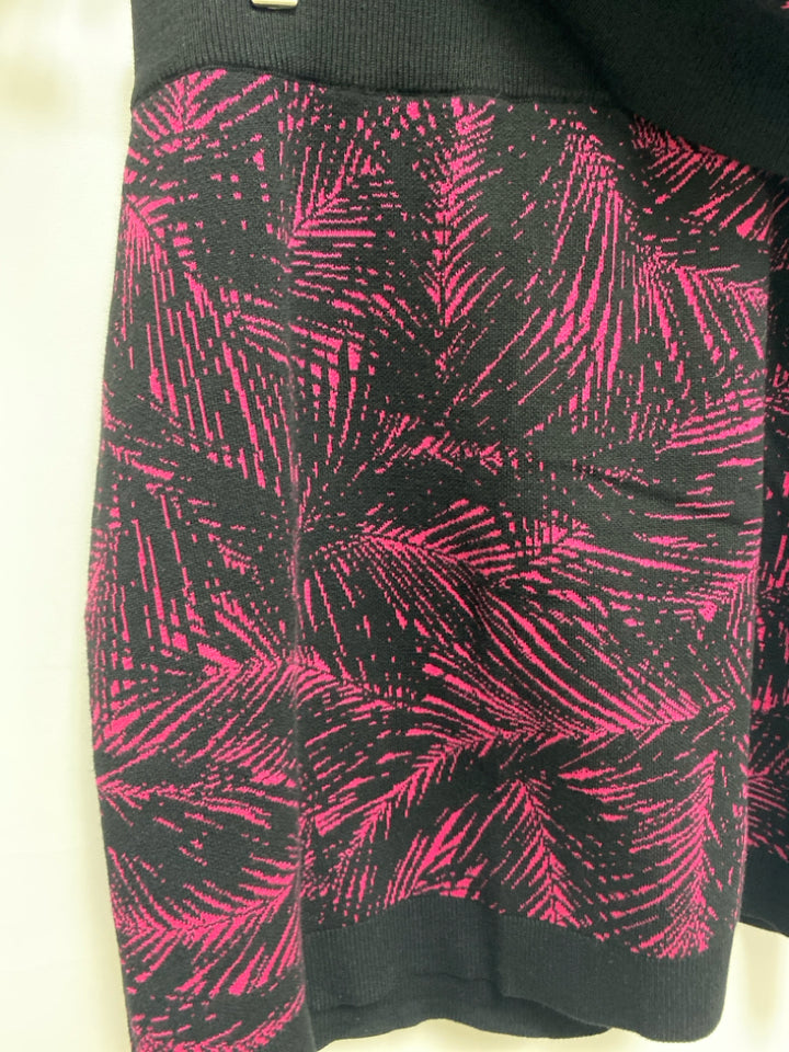 Michael Kors Size S Black Hot Pink Abstract Tank Knit Ladies 2pc Skirt