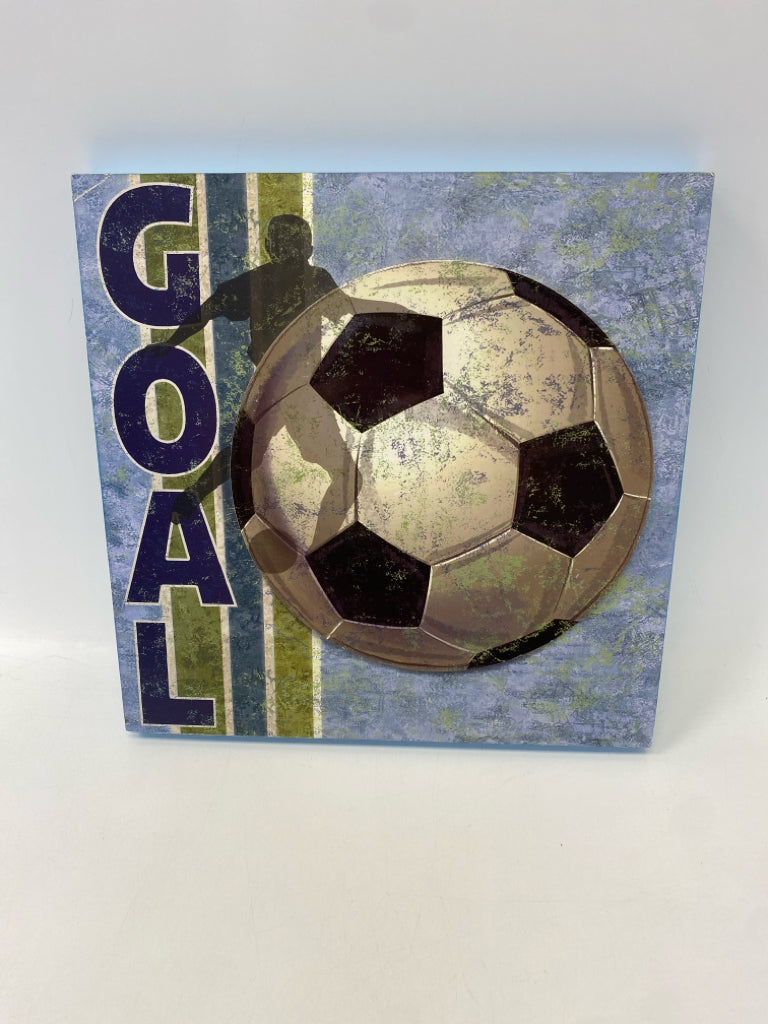 Blue Black/White Soccer Kids Wall Hanging
