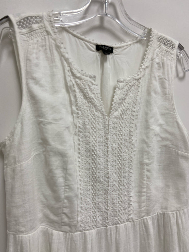 Talbots Size 10P White Sleeveless Petite Dress