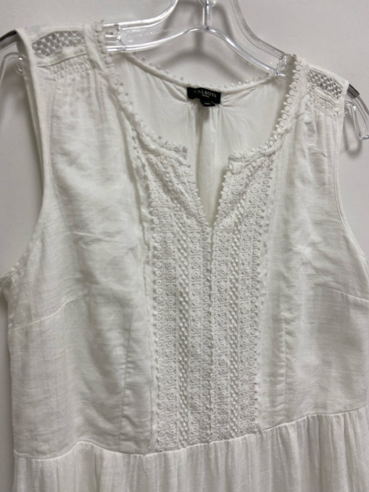 Talbots Size 10P White Sleeveless Petite Dress