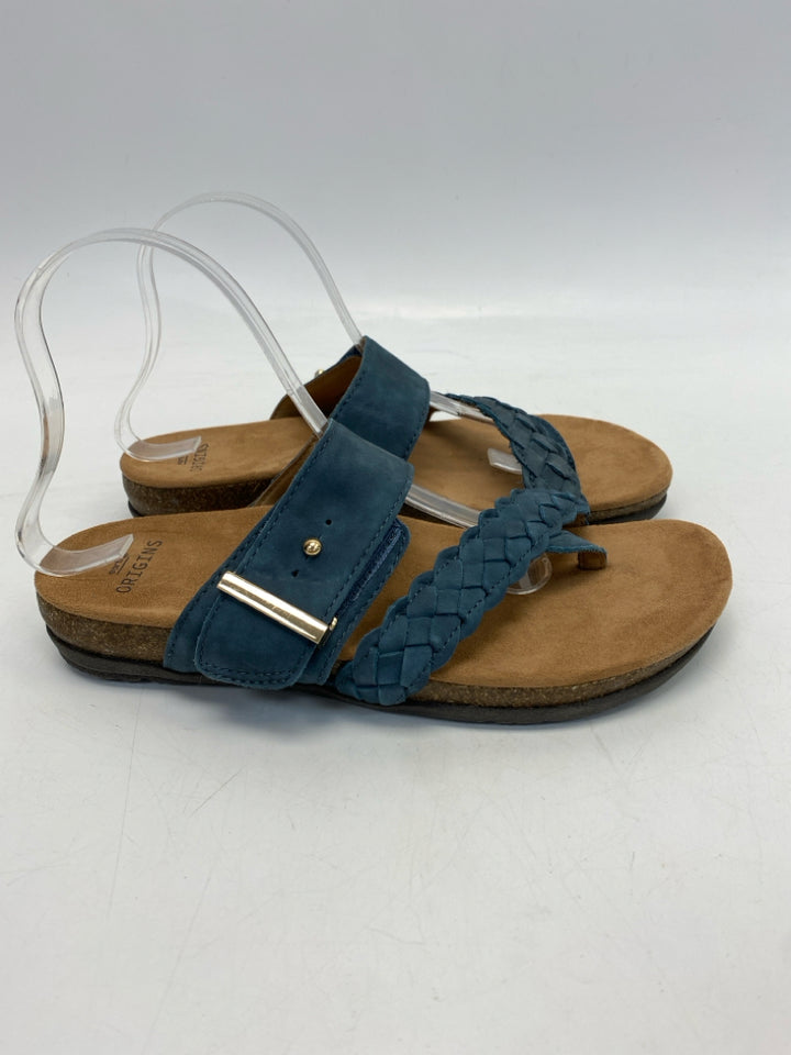 NWOT Earth Origins  Size 9 Dark Slate Blue Braided Sandals