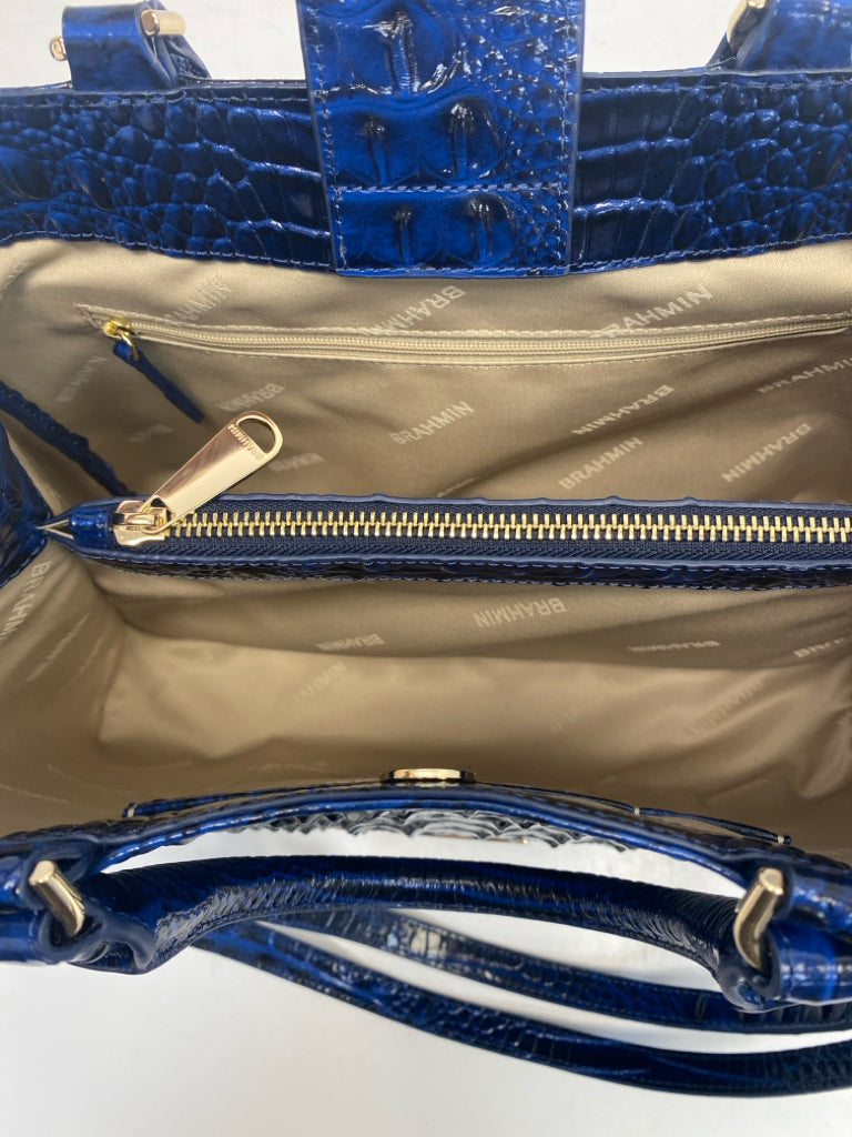 Brahmin Blue Small Denise Convertible Satchel