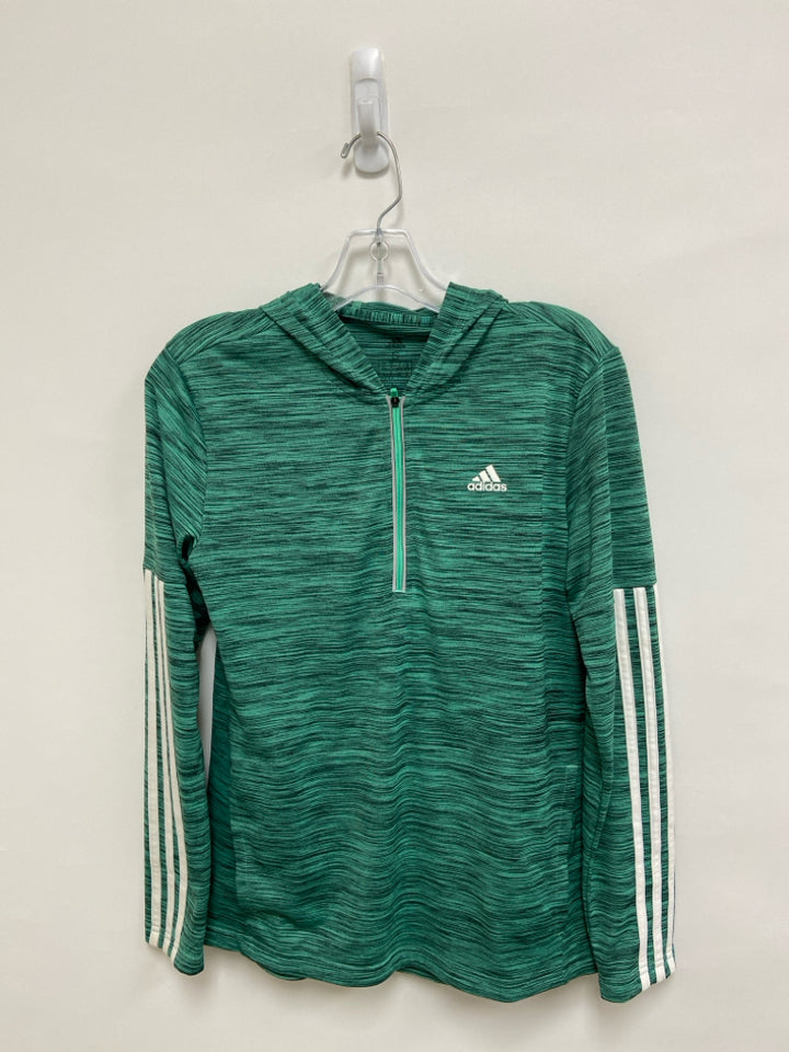 Adidas Size S Seafoam Black Streaked Quarter Zip Athletic Top