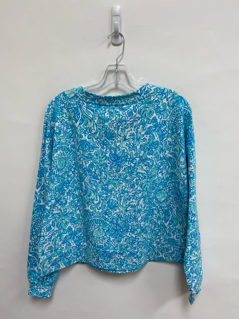NWT LILLY PULITZER Size S Blue White Flowers Ladies Top