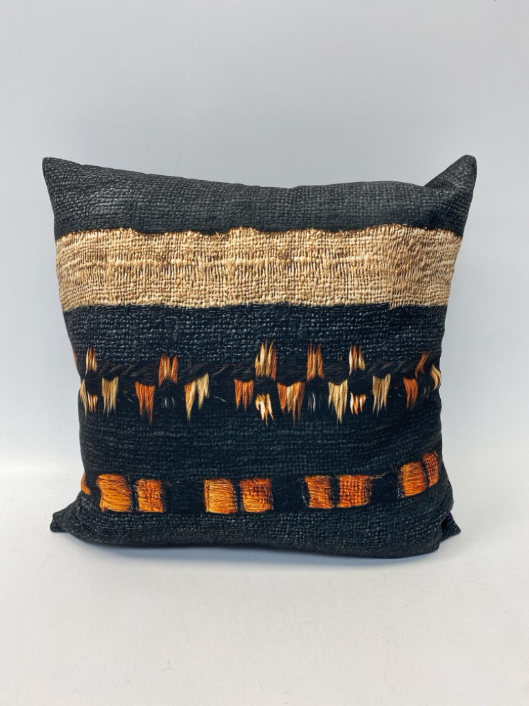 Black/Orange Natural Print Pillow