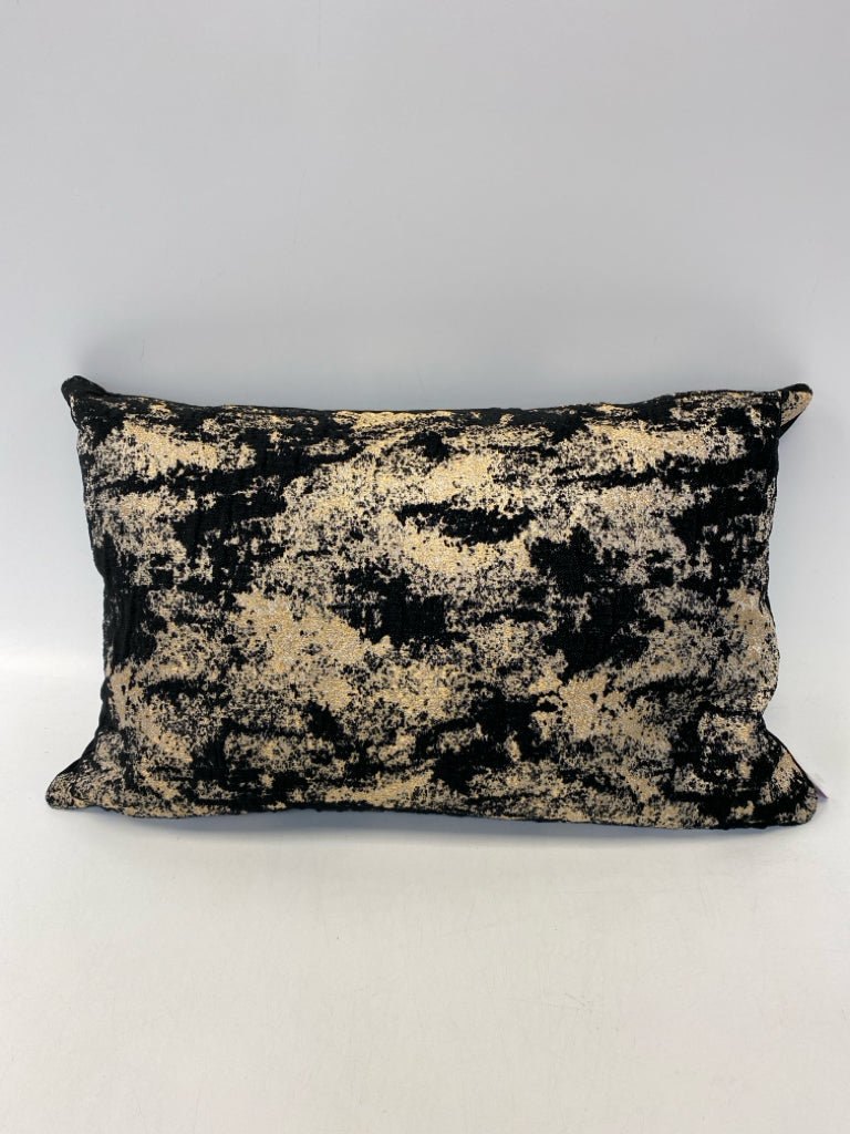 Black Gold Abstract Pillow