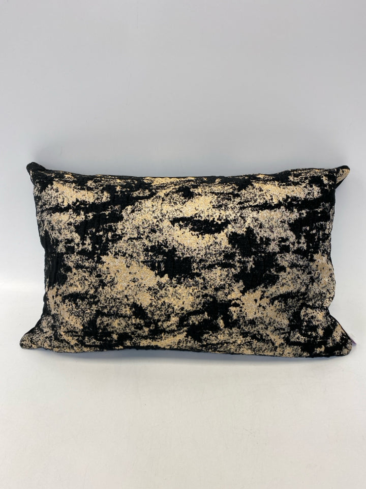 Black Gold Abstract Pillow