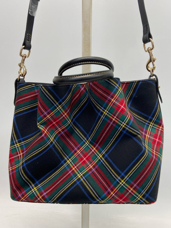 Dooney &amp; Bourke Black Red/Multi Plaid Handbag