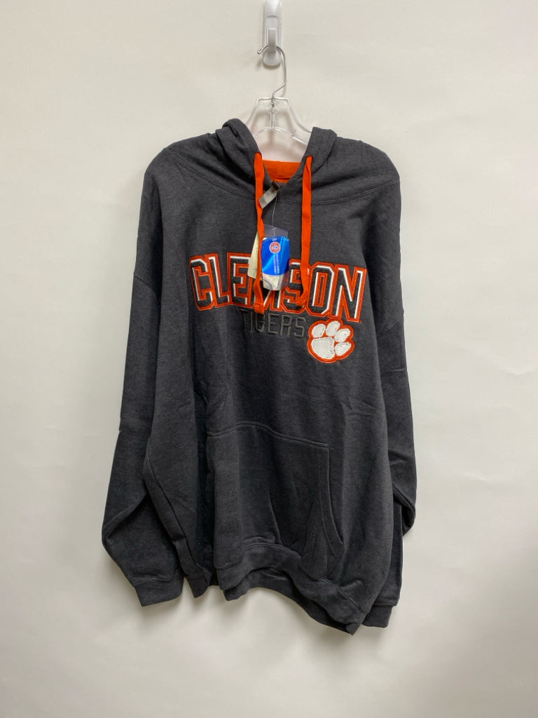 NWT Size 2X Charcoal Orange Clemson Hooded Men&