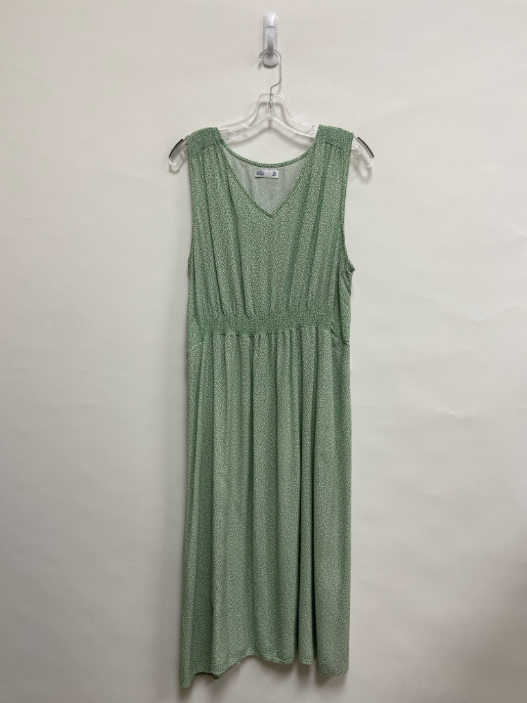 Croft/Barrow  SIZE  XXL Sage White Speckles Sleeveless Plus Size Dress