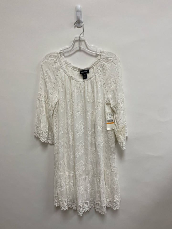 NWT Karen Kane Size S White Paisley Embroidered Ladies Dress